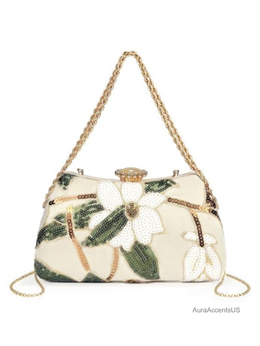 Sequin Embroidered Clutch Evening Bag Beaded Crossbody Purse